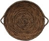 31 Inch Round Brown Water Hyacinth Tray with Handles