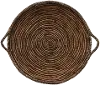 31 Inch Round Brown Water Hyacinth Tray with Handles