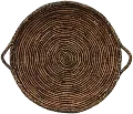 31 Round Brown Water Hyacinth Tray with Handles
