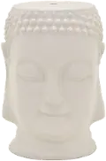 17 Inch Cream Ceramic Buddha Plant Stand