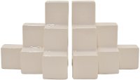 Cream Ceramic Geometric Bookend Pair