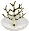 6 Inch White Gold Ceramic Tree Ring Holder