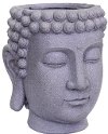 17 Inch Gray Buddha Head Planter