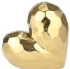 Gold Ceramic Heart Sculpture