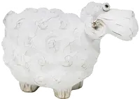 6 Inch White Carved Sheep Sculpture