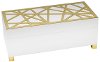 White Wooden Box with Gold Accents