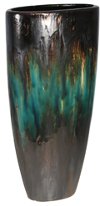 16 Inch Green and Multi Color Ceramic Vase