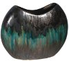 9 Inch Green and Multi Color Ceramic Vase