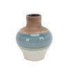 Clearance 6 Inch White, Blue and Beige Vase