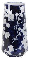 12 Inch Blue and White Ceramic Floral Vase
