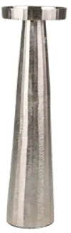 19 Inch Silver Aluminum Pillar Candle Holder