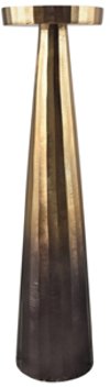 21 Inch Ombre Gold and Brown Aluminum Pillar Candle Holder
