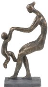 12 Inch Bronze Mother and Child Polyresin Sculpture