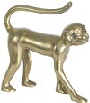 10 Inch Gold Aluminum Walking Monkey Sculpture