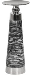 11 Inch Black and Silver Aluminum Pillar Candle Holder
