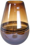11 Inch Brown Glass Oval Vase