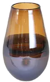 9 Inch Brown Glass Oval Vase