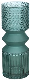 12 Inch Turquoise Glass Mallet Vase