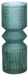 12 Inch Turquoise Glass Mallet Vase