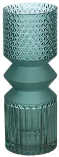 12 Inch Turquoise Glass Mallet Vase