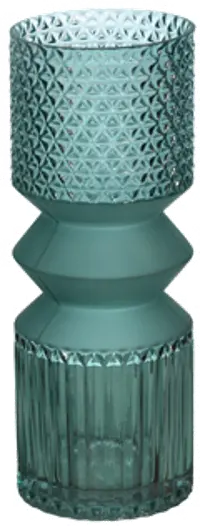12 Inch Turquoise Glass Mallet Vase