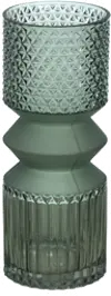 10 Inch Green Glass Mallet Vase