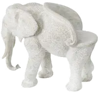 36 Inch Gray Resin Elephant Chair