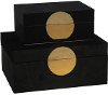 7 Inch Black and Gold Velveteen Jewelry Box
