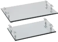12 Inch Rectangle Mirrored Tray with Handles