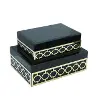 Clearance 8 Inch Teal Wood and Glass Jewelry Box