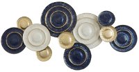 Navy, Cream and Tan 53 Inch Metal Wall Decor