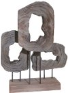 23 Inch Brown Wood Cut Log Tabletop Decoration
