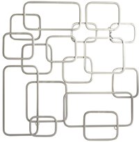 26 Inch Metal Silver Rectangular Wall Decor