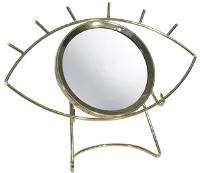 Gold Metal Tabletop Eye Mirror