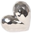 11 Inch Silver Ceramic Heart Sculpture