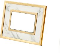 Faux White Marble and Gold Picture Frame