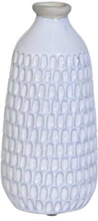 9 Inch Blue Ceramic Dimpled Vase