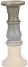 13 Inch Matte Gray Fade Ceramic Candle Holder