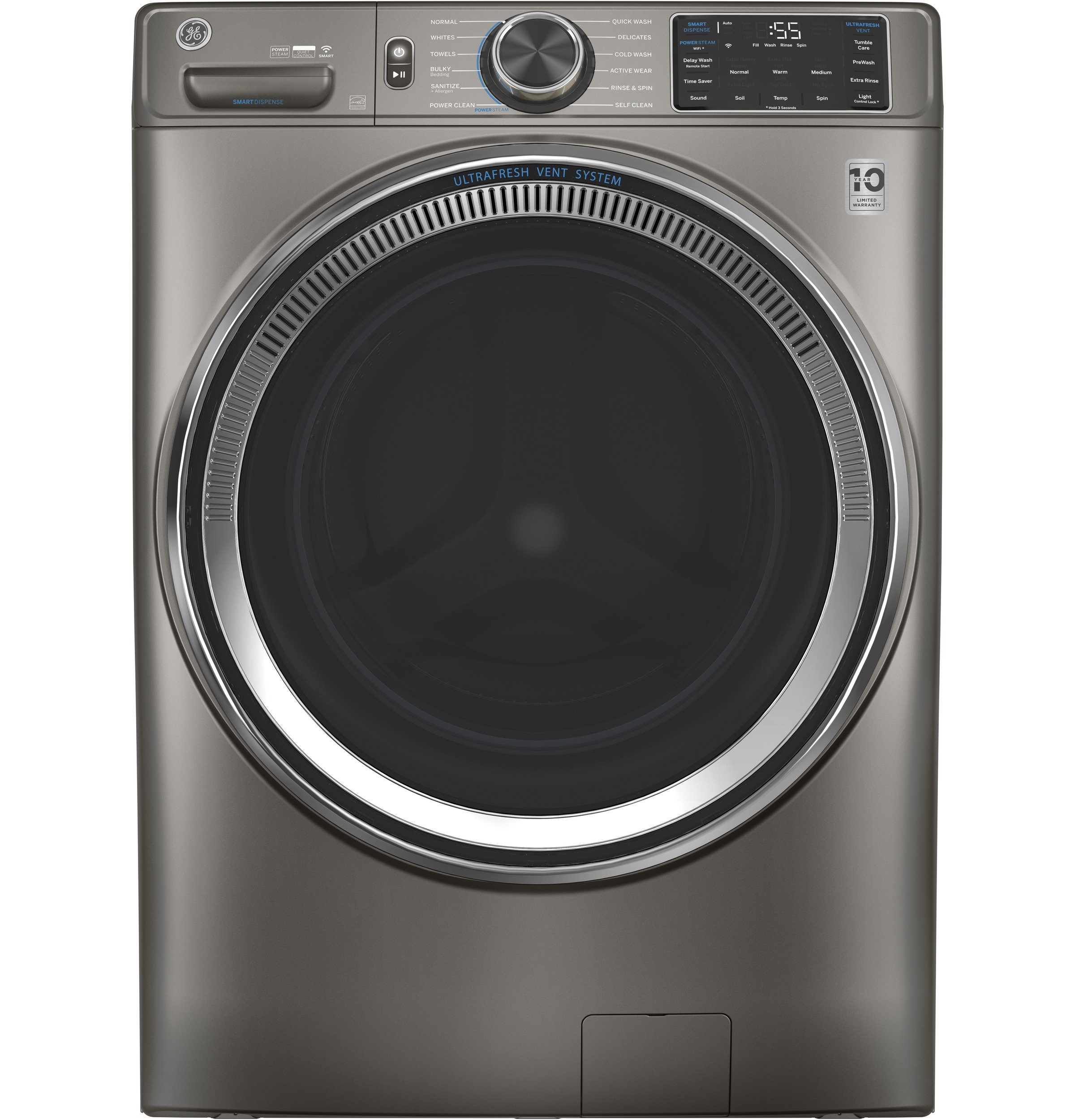GFW650SPNSN GE 4.8 cu. ft. Capacity Smart Front Load Steam Washer with SmartDispense - Satin Nickel-1
