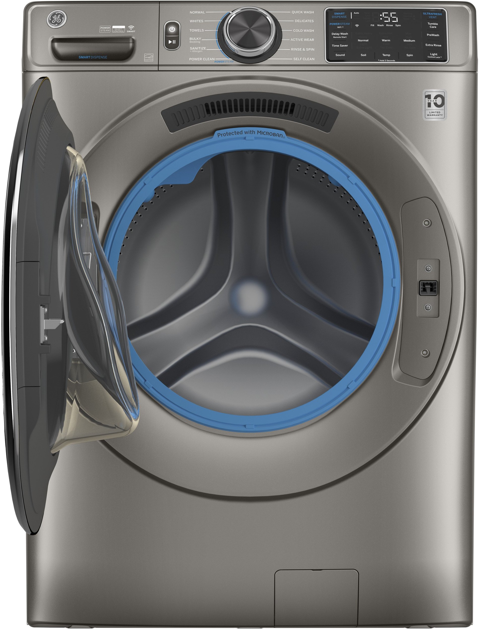 GFW650SPNSN GE 4.8 cu. ft. Capacity Smart Front Load Steam Washer with SmartDispense - Satin Nickel-3