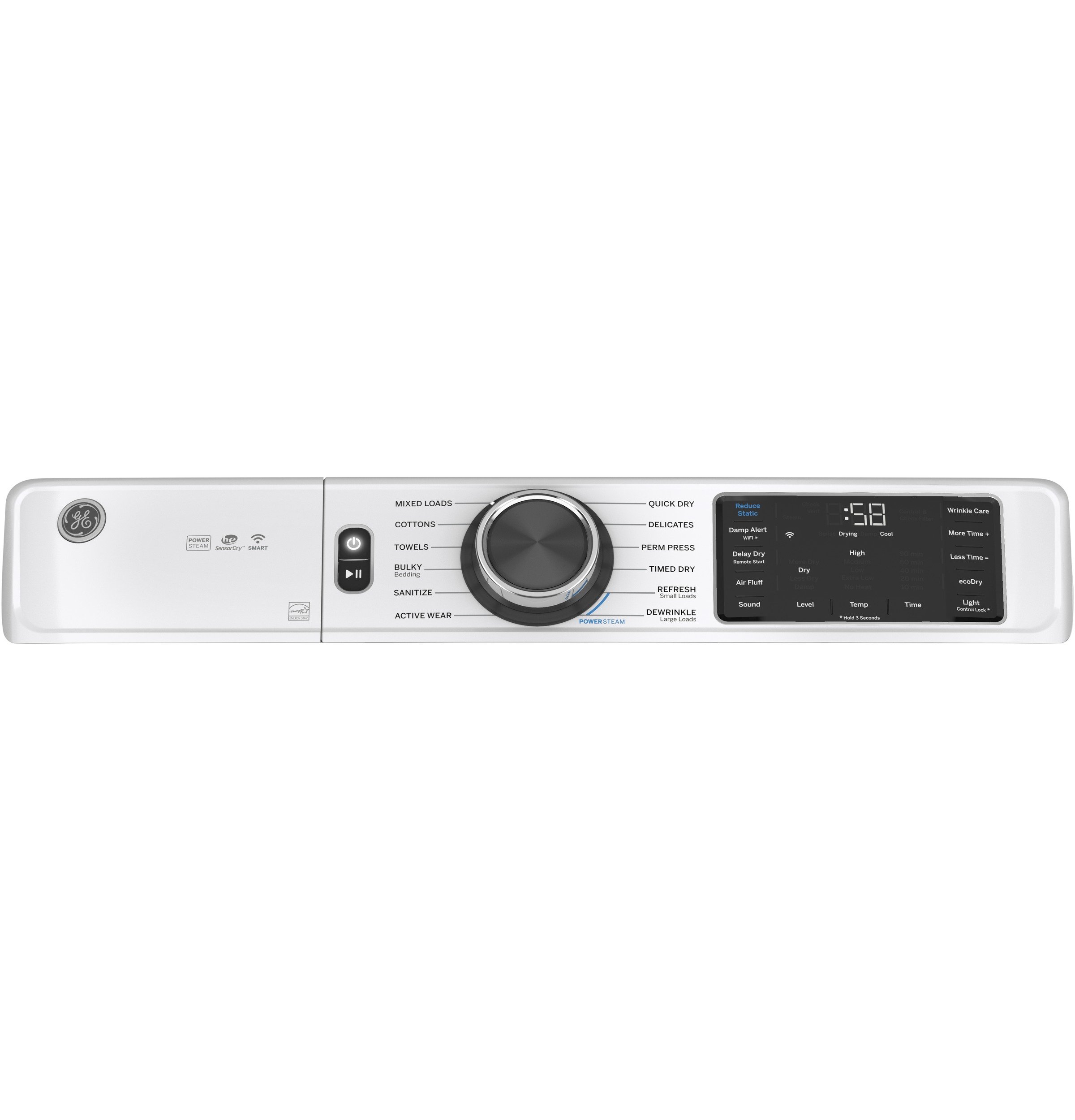 GFD65ESSNWW GE 7.8 cu. ft. Capacity Smart Front Load Electric Dryer with Steam - White-2
