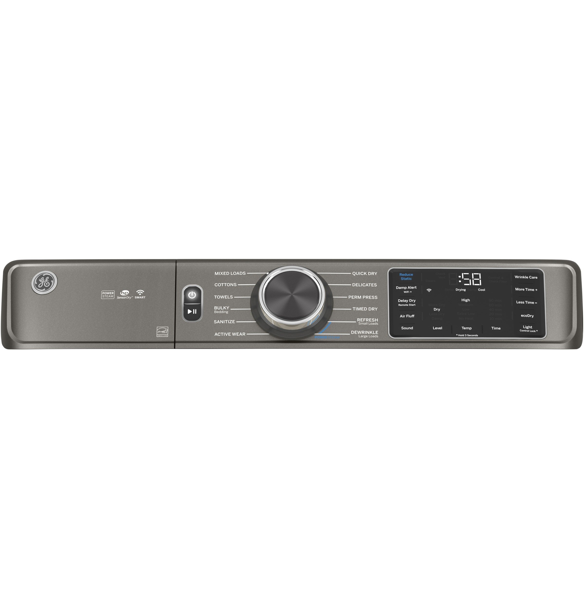 GFD65ESPNSN GE 7.8 cu. ft. Capacity Smart Front Load Electric Dryer with Steam - Satin Nickel-3