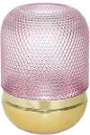 11 Inch Pink and Gold Dotted Glass Vase