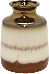 9 Inch Copper and Cream Ceramic Vase