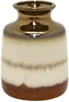 Clearance 9 Inch Copper and Cream Ceramic Vase