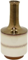 13 Inch Copper and Cream Ceramic Vase