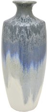 15 Inch Blue Wash Ceramic Vase