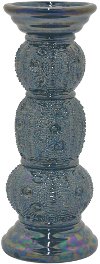 13 Inch Blue Ceramic Tabletop Candle Holder