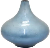 12 Inch Variegated Blue Ceramic Vase
