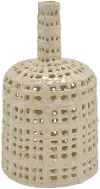 12 Inch Cream Ceramic Pierced Vase